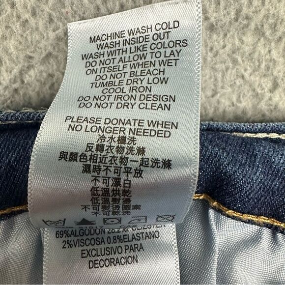 Levis 502 Jeans Womens 16 Regular Blue Tapered Leg Stipe Logo Denim Prep 28x29* - Picture 16 of 16